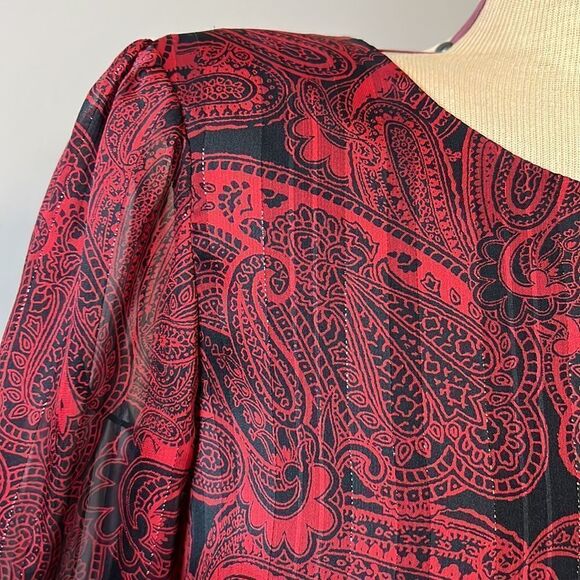 NWT Tommy Hilfiger Red & Black Ruffle Front Dress - Size 2 - Picture 7 of 16